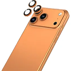 PIILI iPhone 17 Pro/17 Pro Max Safir Turuncu Lens Koruyucu