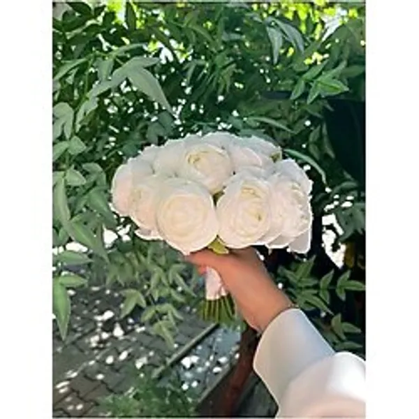 Pika Şakayık Gelin Buketi - Beyaz Şakayık Gelin Çiçeği - Atma Çiçeği - Nikah Çiçeği - Gelin Atma Çiçeği