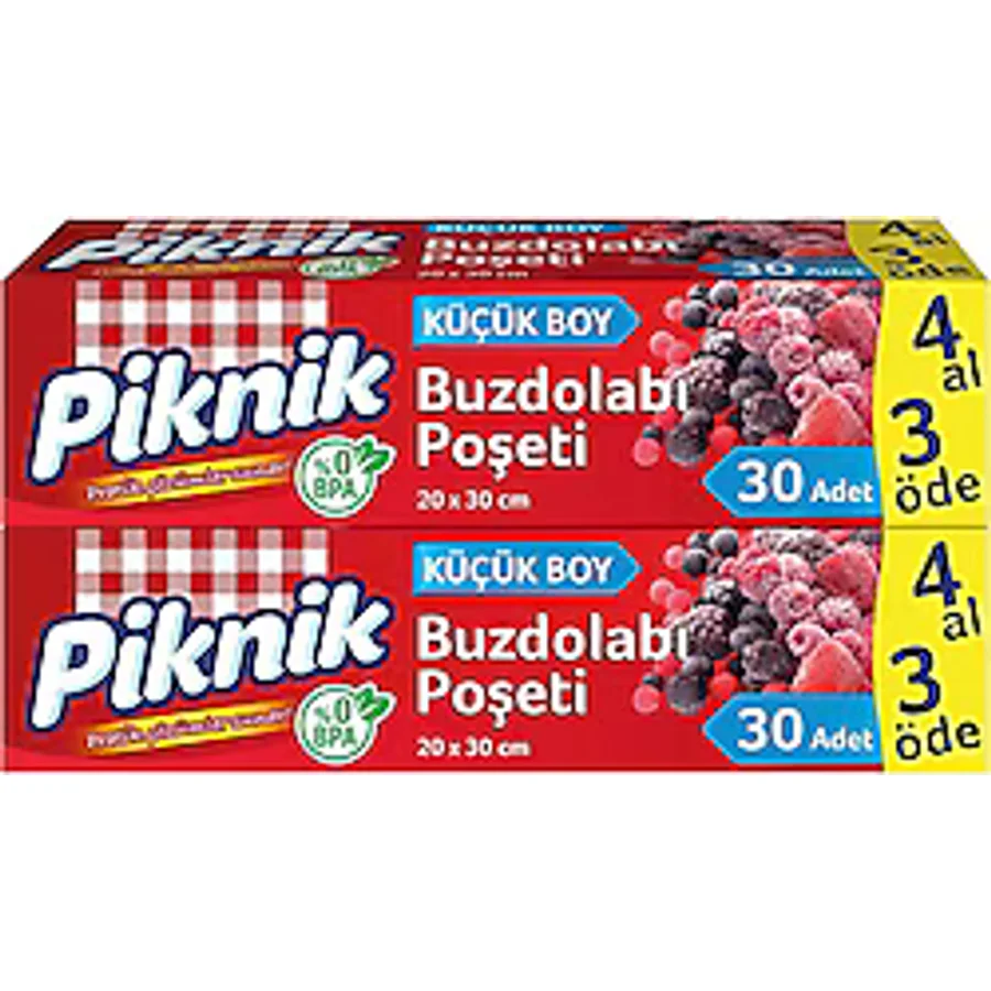 Piknik Küçük Boy Buzdolabı Poşeti 4x30'lu