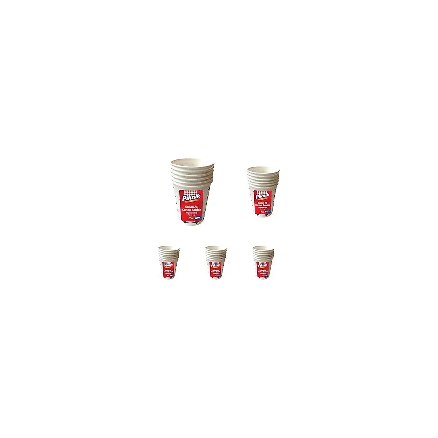 Piknik Kullan At Karton Bardak 7 Oz 6'lı 1483 (5 paketi)