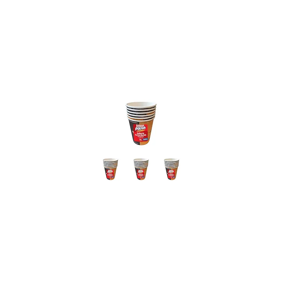 Piknik Kullan At Karton Bardak 8 Oz 6'lı 1484 (4 paketi)