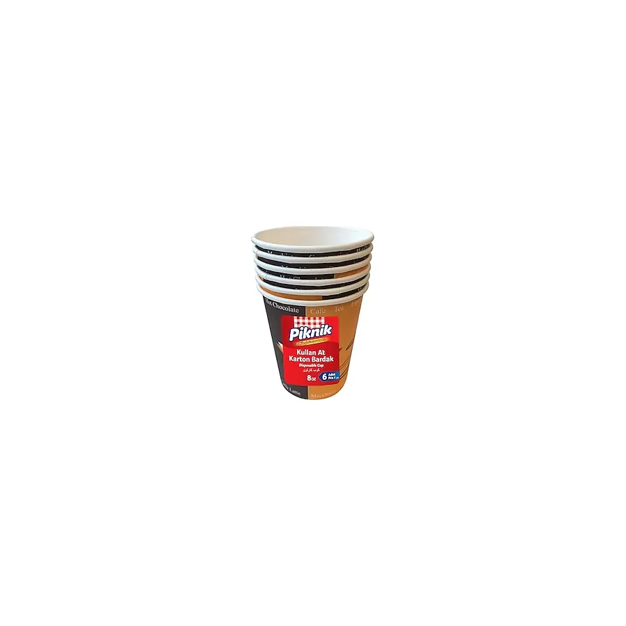 Piknik Kullan At Karton Bardak 8 Oz 6'lı 1484