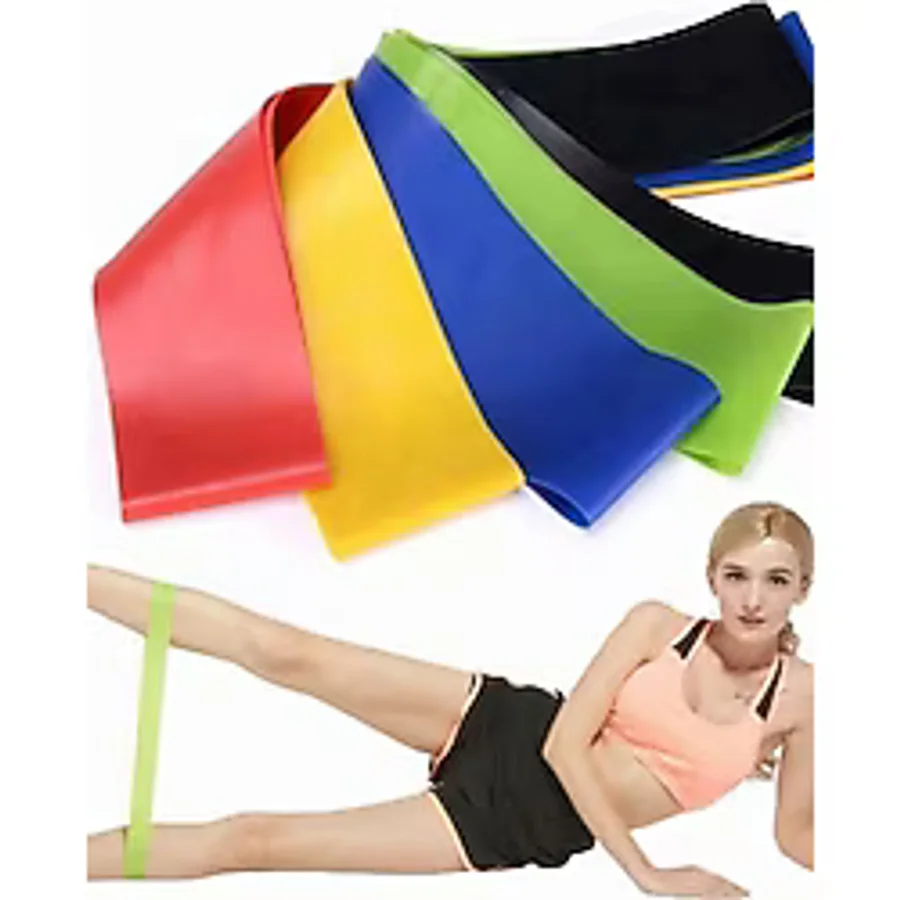 Pilates Bandi Plates Egzersiz Direnc Lastigi 5'Li Set