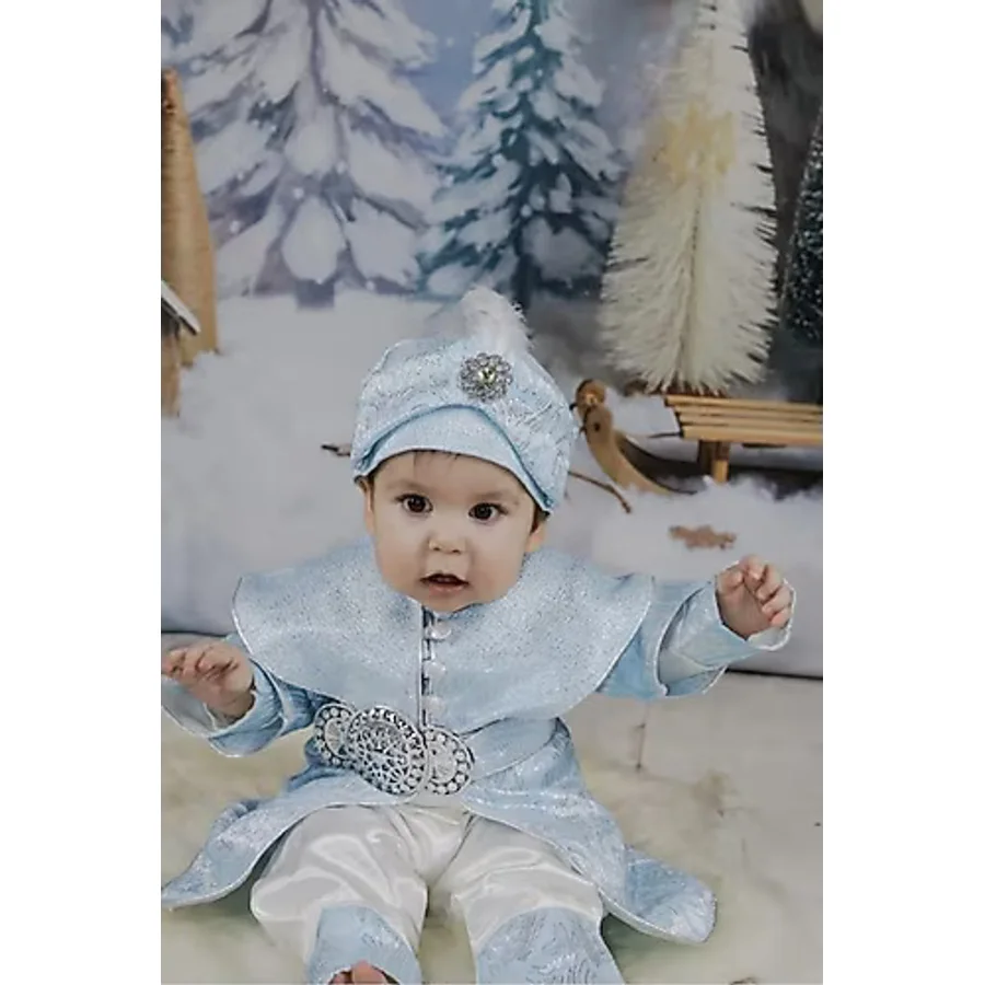 Pileki Baby Yenidoğan 0 6 Ay ve 1 Yaş Mevlüt ve Sünnet Kıyafeti Mevlütlük Sünnetlik Takım - Mavi - Mavi