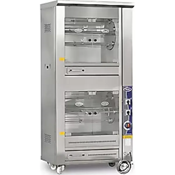 Pimak M009B-E Çift Katlı Tamburlu Piliç Çevirme Makinası 50 Kapasiteli Elektrikli