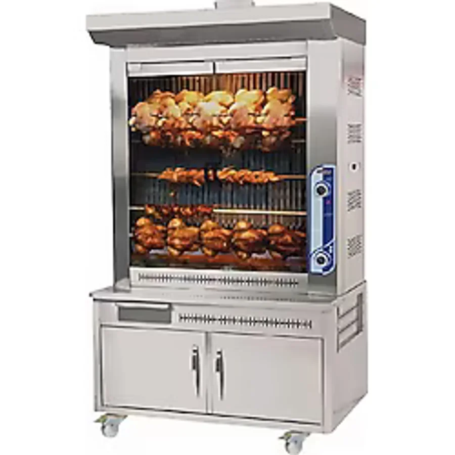 Pimak M014B Döküm Piliç Çevirme Makinası 36 Kapasiteli Gazlı