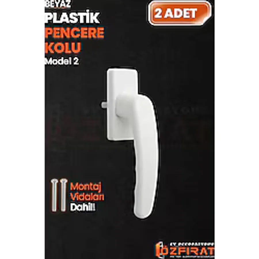 Pimapen PVC Pencere Kolu - Plastik - Beyaz - Model 2 - (2 Adet)