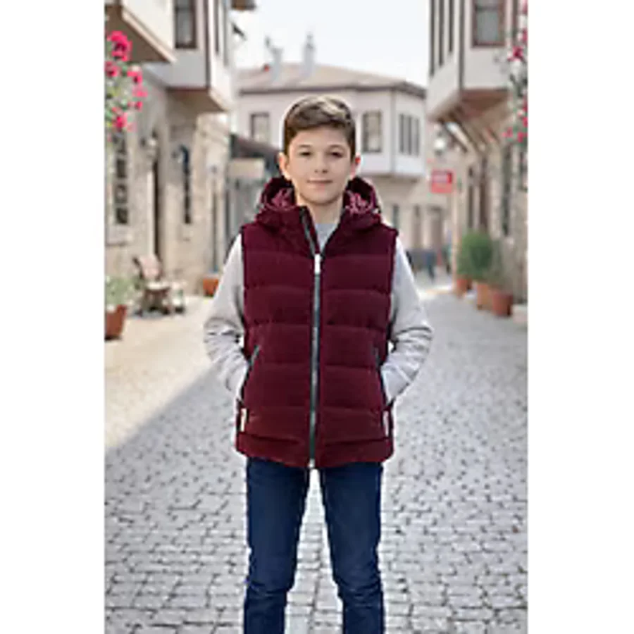 Pina Kids Erkek Çocuk Kapüşonlu Şişme Yelek