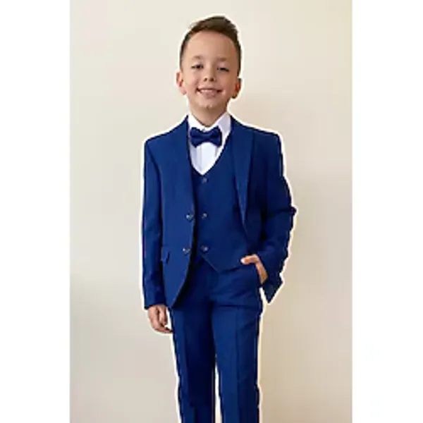Pina Kids Erkek Çocuk Papyonlu Yelekli Takım Elbise Te.4000Yy - Saks Mavi - 3 Yaş