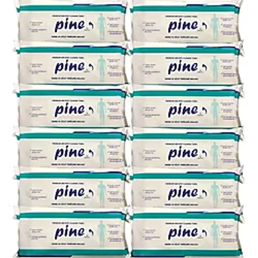 Pine Alkolsüz Hasta Perine Ve Vücut Temizleme Havlusu 50 li X 12 Paket