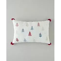 Pinejoy Nakışlı Dekoratif Kırlent 33X50 Cm Ekru