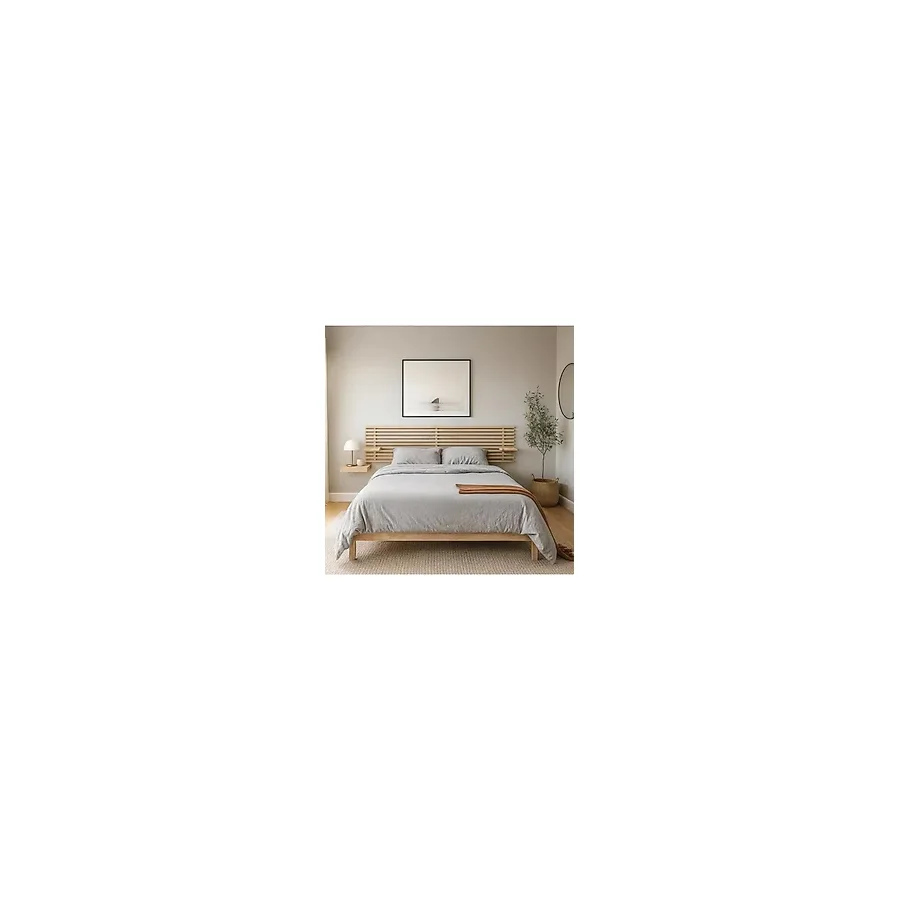 Pinoxi 170Cm Masif Ahşap Yatak Başlığı 170Cm X 60Cm Naturel 2 Adet Raf