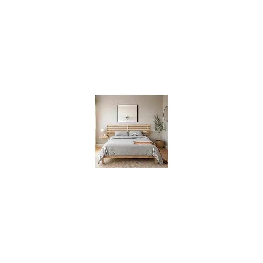 pinoxi 90cm 2 Adet Raflı Nutaral Masif Ahşap Yatak Başlığı 90cm X 60 Cm Masif Natural - 2 Adet Raf