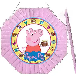 Pinyata Peppa Pig Pinyata 42 cm + Sopası Doğum günü eğlencesi ve Parti Oyunu