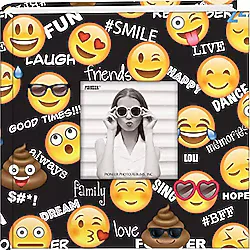 Pioneer Photo Albums EV-246EMJ Emoji 200 pkt 4x6 Fotoğraf Albümü Fotoğraf Albümü, Kağıt, Siyah, Cep