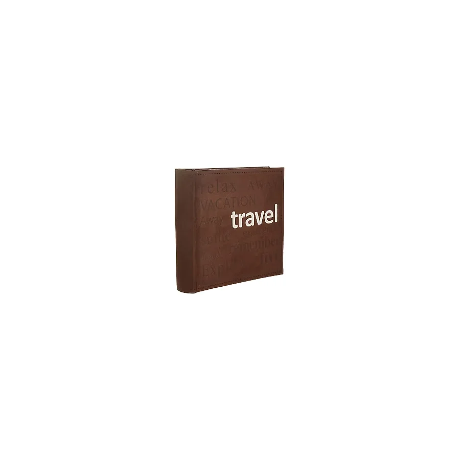 Pioneer Photo Albums Seyahat Metin Tasarımı Dikişli Suni Süet Kapak Fotoğraf Albümü, Kahverengi