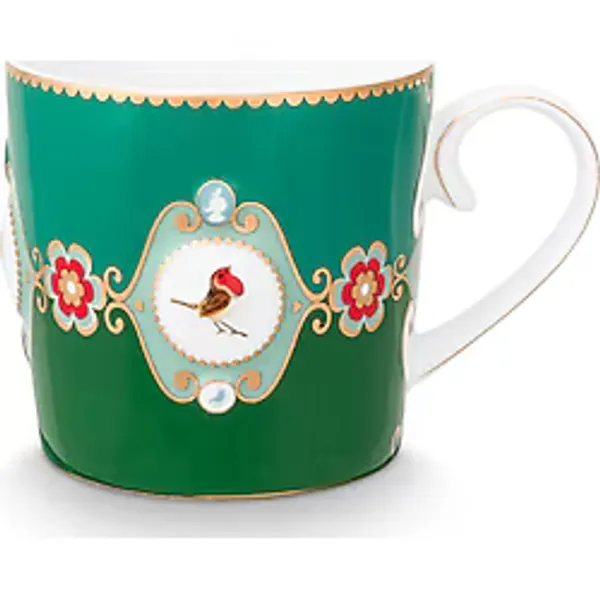 Pip Studio Kupa LOVEBİRDSYEŞİLMADALYONKÜÇÜKMUG150ML