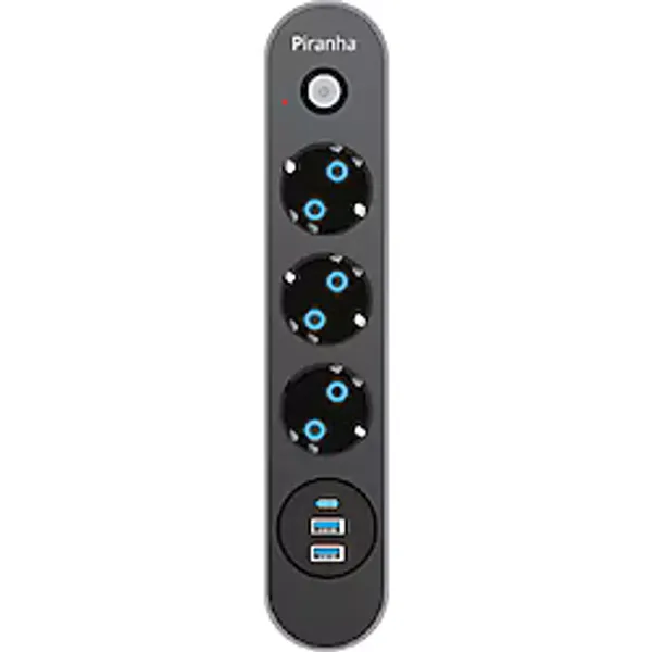 Piranha 45640 Akım Korumalı / 2 X USB - 1 X Type-C Girişli / 3'lü Priz Uzatma Kablosu
