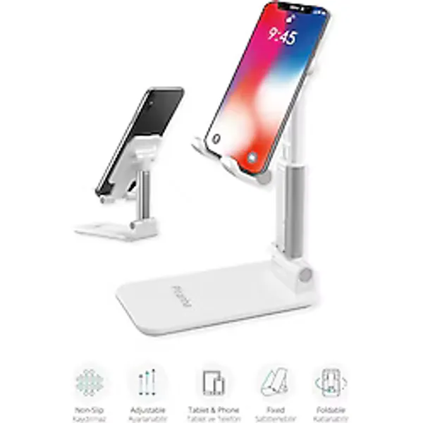 Piranha 5440 Masaüstü Telefon - Tablet Standı / Katlanabilir / Sabitlenebilir / Kaydırmaz / Ayarlanabilir
