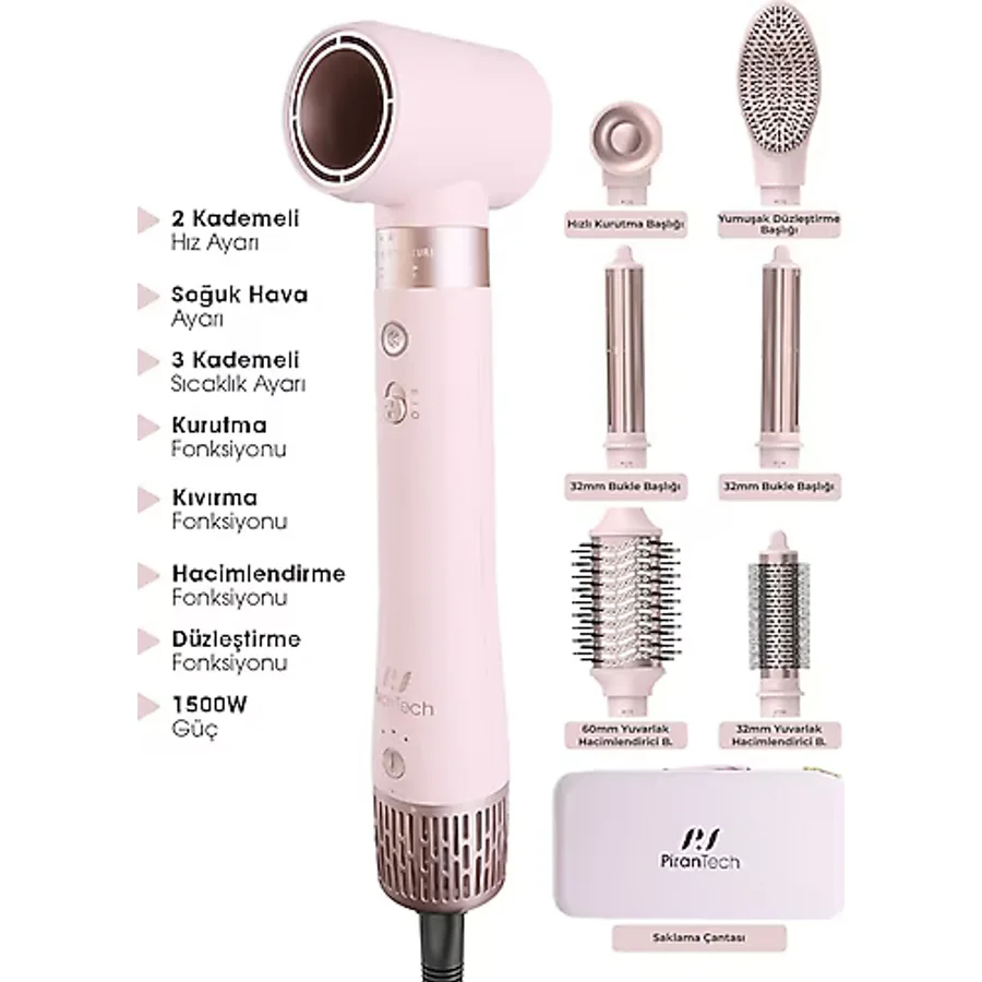 Pirantech KS-611 6in1 Saç Şekillendirme Seti