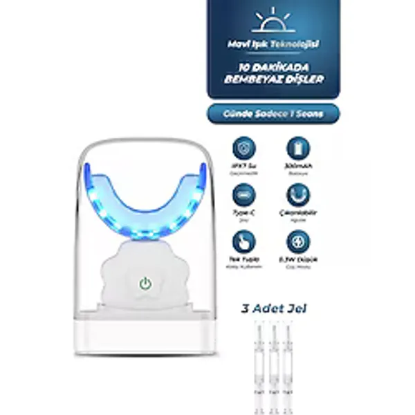 Pirantech M08 LED Mavi Işık Diş Beyazlatma Cihazı Evde Profesyonel Ağız Bakımı