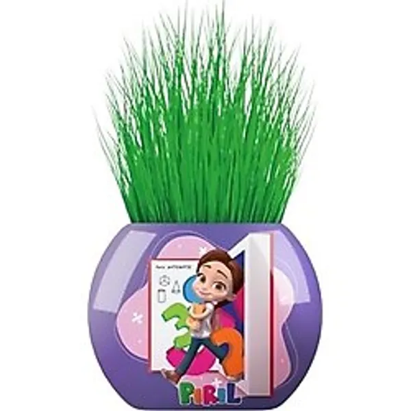 Pırıl Temalı Çim Adam 6'lı Set Çocuklar İçin Bitki Yetiştirme Kiti - Çok Renkli