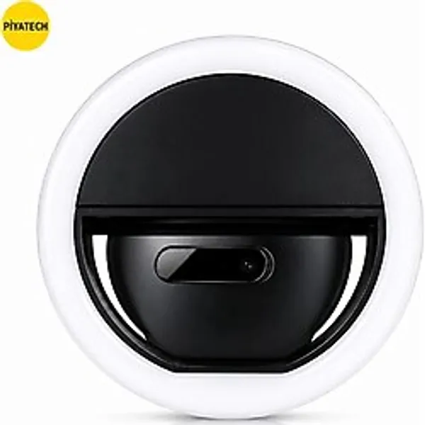PİYATECH RK-12 Telefon Uyumlu Taşınabilir Şarj Edilebilir Selfie Ring Light Mandal Tipi Yuvarlak Fotoğraf Ve Video Işığı