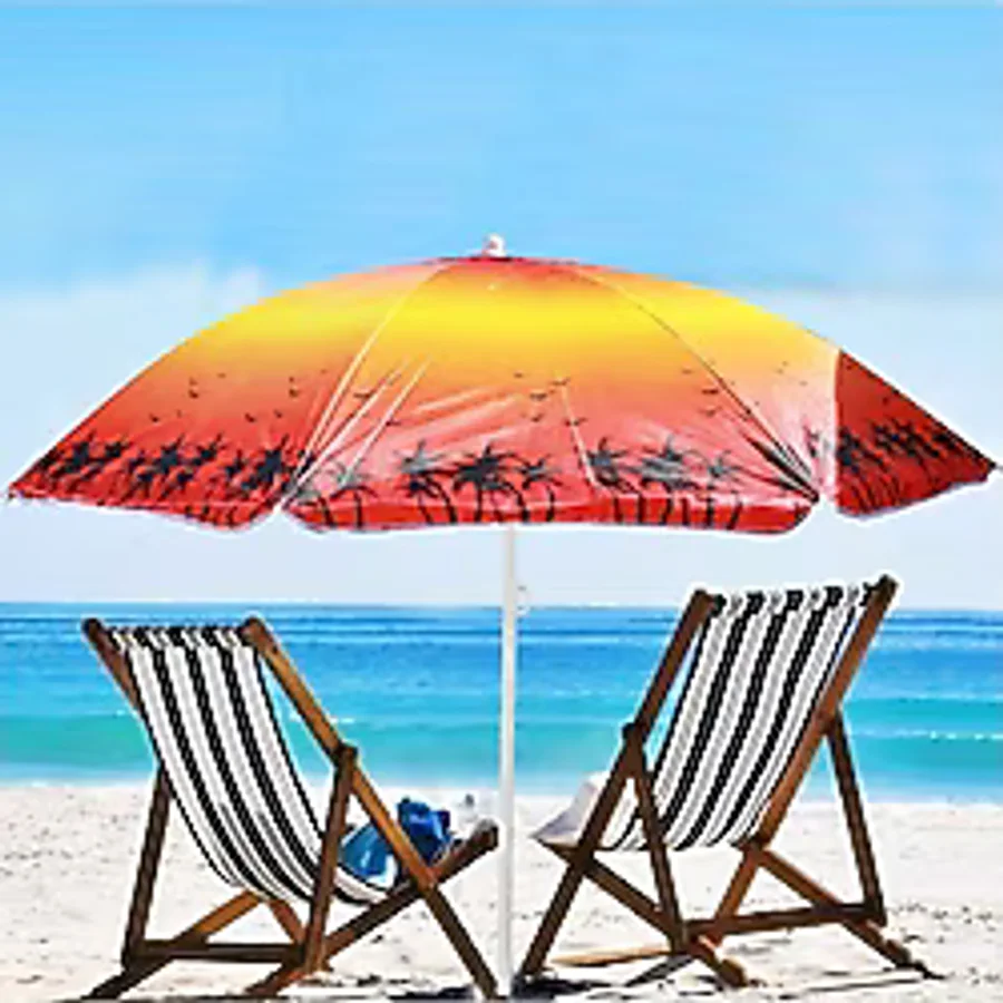 Plaj Şemsiyesi - Deniz Şemsiyesi - Sahil Şemsiyesi - Bahçe Şemsiyesi -Balkon&havuz Şemsiyesi 150 cm - Altın