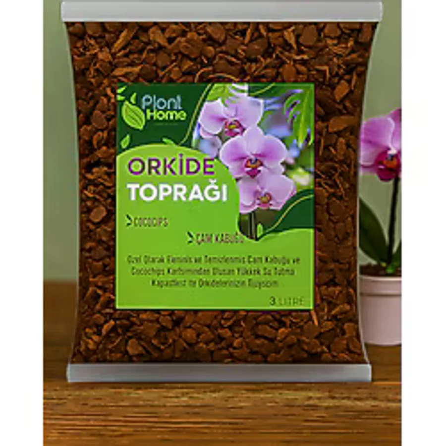 plant-home 3 Litre Orkide Toprağı ve 2 Adet Orkide Üretim Saksısı