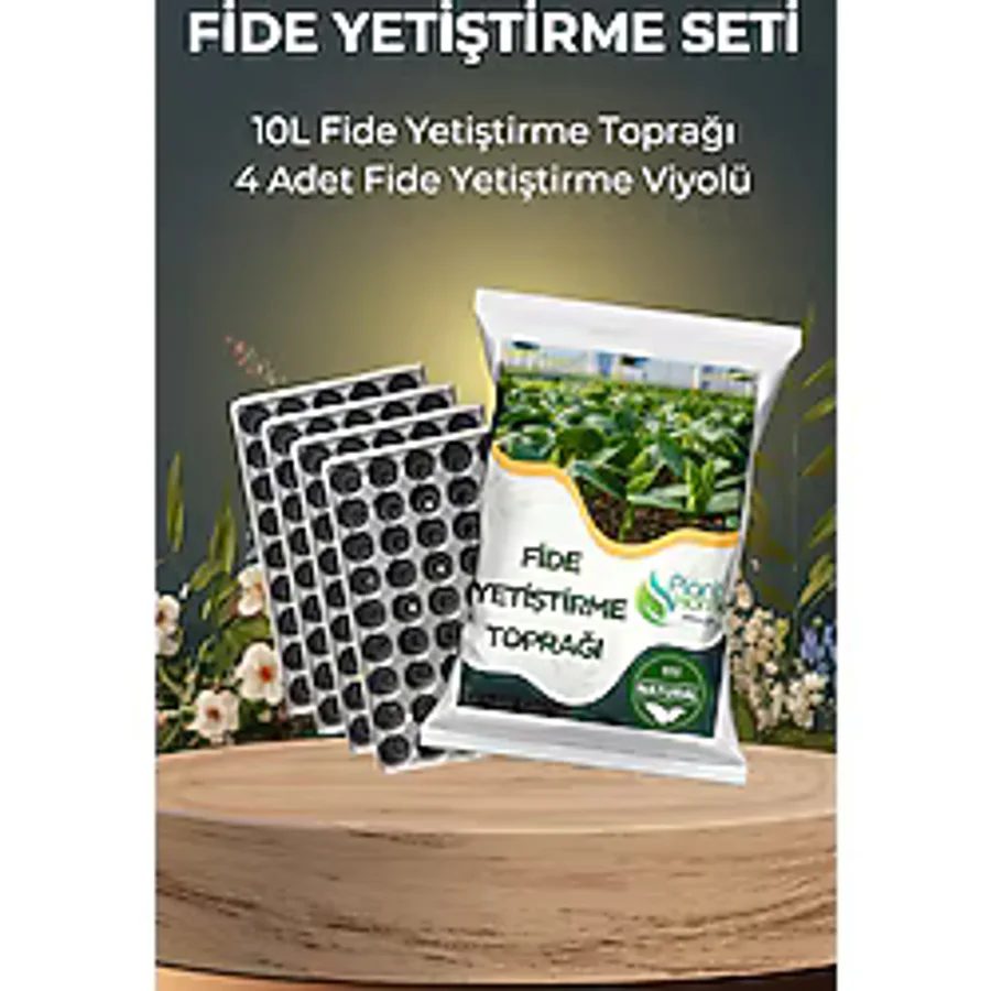 Plant Home Power Mix Fide Yetiştirme Seti - 10 Litre Fide Yetiştirme Toprağı (5+5 Litre) 4 Adet Viyol