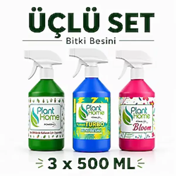 Plant Home Power Mix Sıvı Bitki Besini Seti Turbo Bloom ve Genel Bakım 3x500 Ml