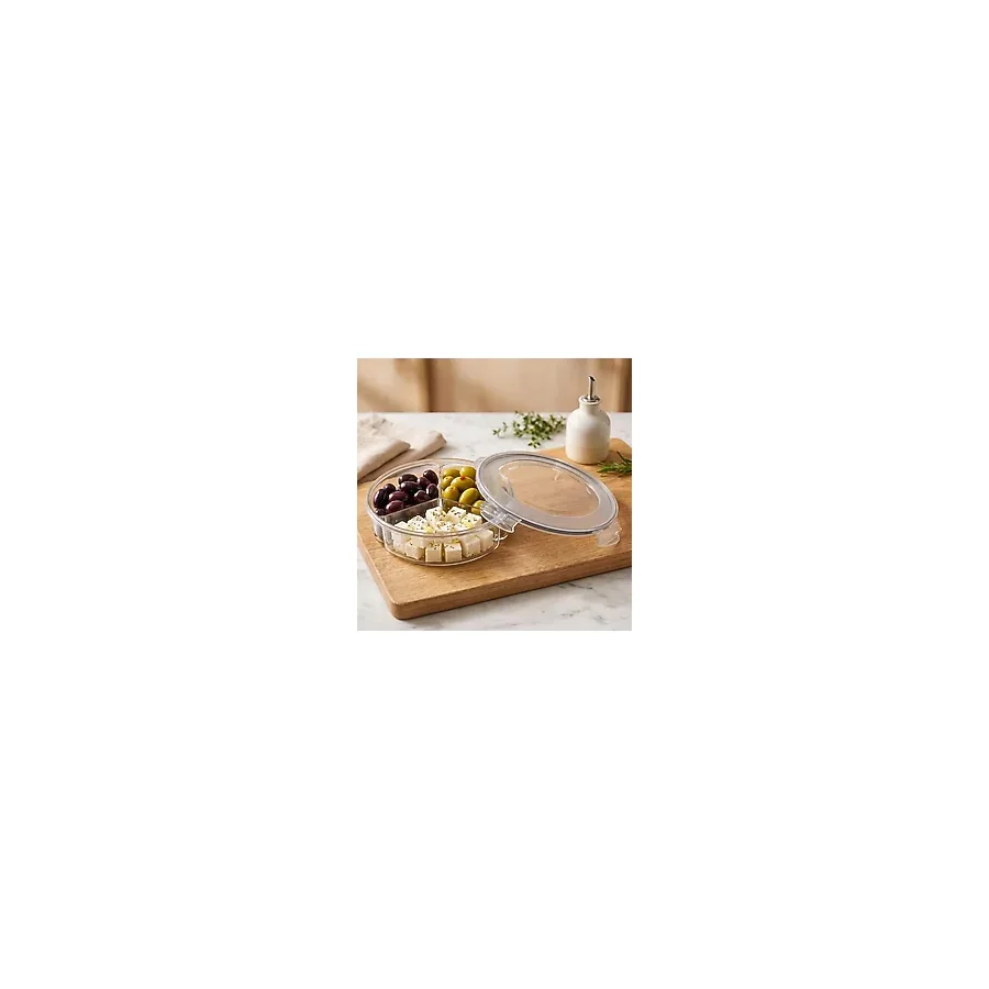 Plastart Fresh Box Yuvarlak Bölmeli Saklama Kabı - 1350 ml