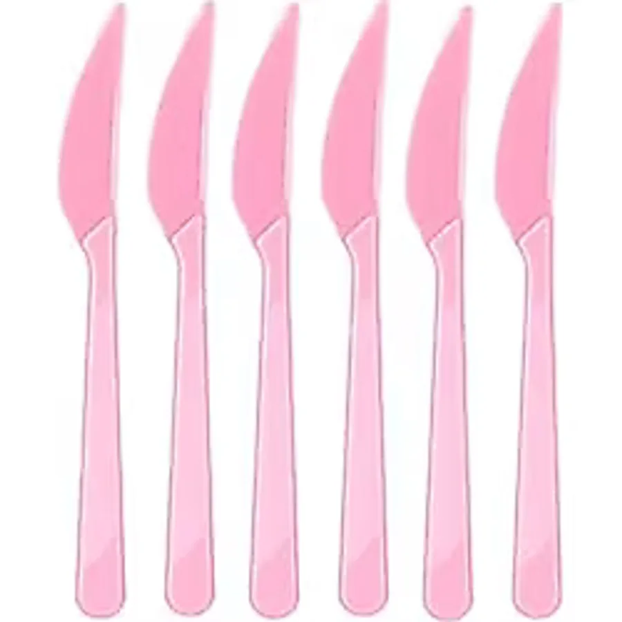 Plastik Bıçak Pembe 25'li