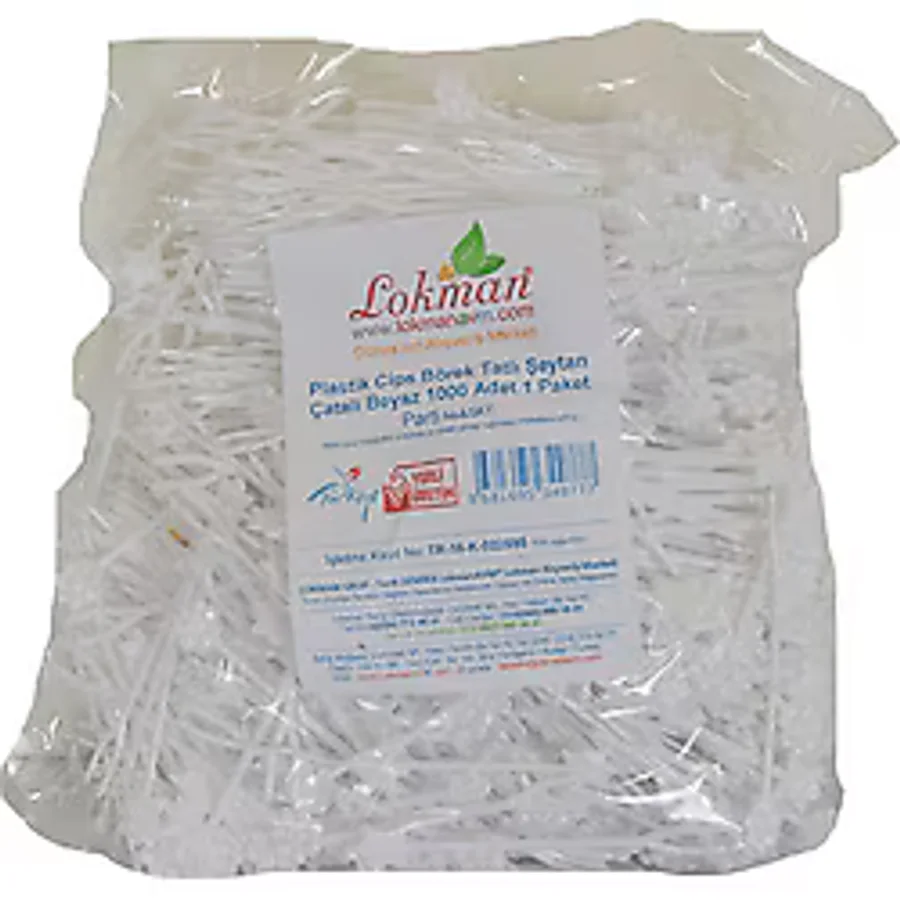 Plastik Cips Börek Tatlı Şeytan Çatalı Beyaz 1000 Adet 1 Paket