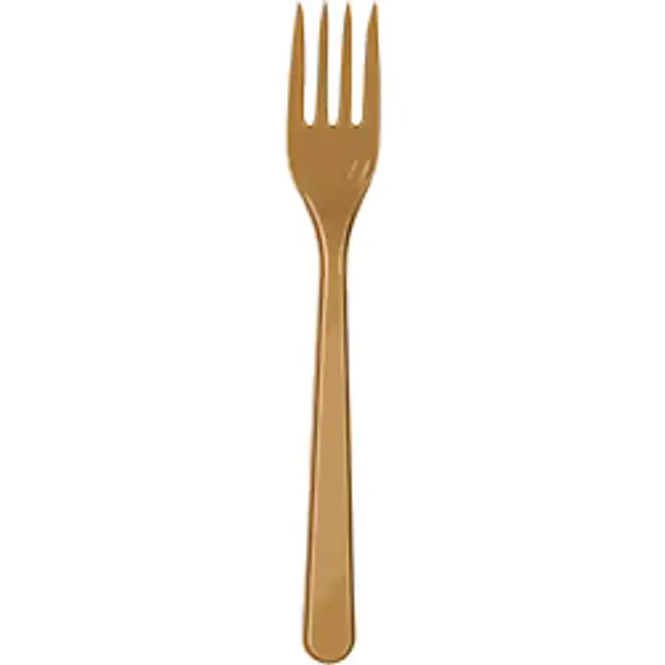 Plastik Gold Altın Renkli Lüx Parti Doğum Günü Çatal - 18 Cm. - 125 Adet Altın