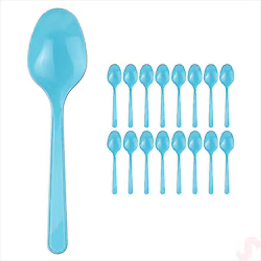 Plastik Kaşık, 24 Adet - Mavi