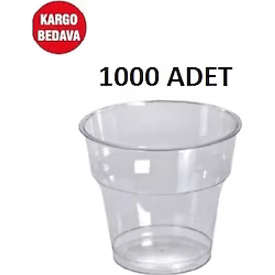 Plastik Mika Sert Kristal Bardak 180 Cc 1 Koli 1000 Adet