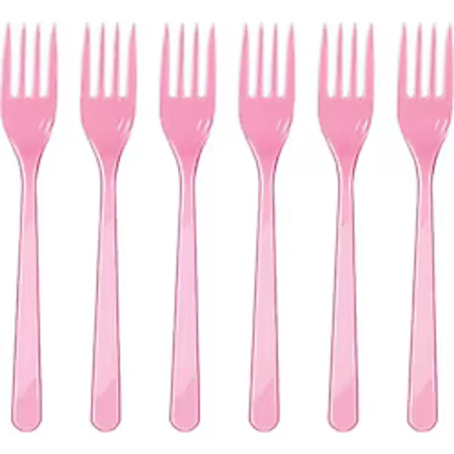 plastik pembe çatal