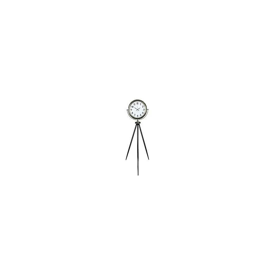 Platin Eskitme Tripod Ayaklı Dekoratif Saat Kahverengi