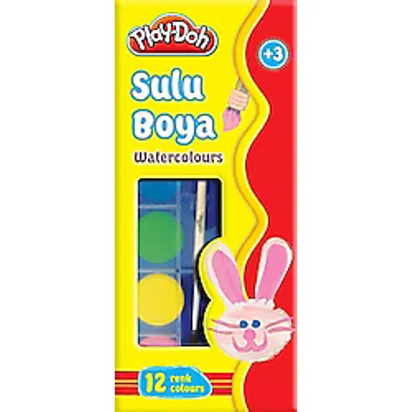Play-Doh PLAY-SU003 Büyük Boy 12'li Sulu Boya