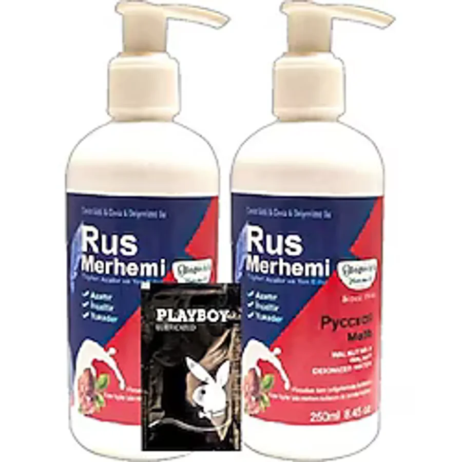 Playboy Tüy Dökücü Krem2 Adet x 250 ml Ceviz Sütlü & Cevizli Rus Merhemi + Yanında Jel - 000031KI