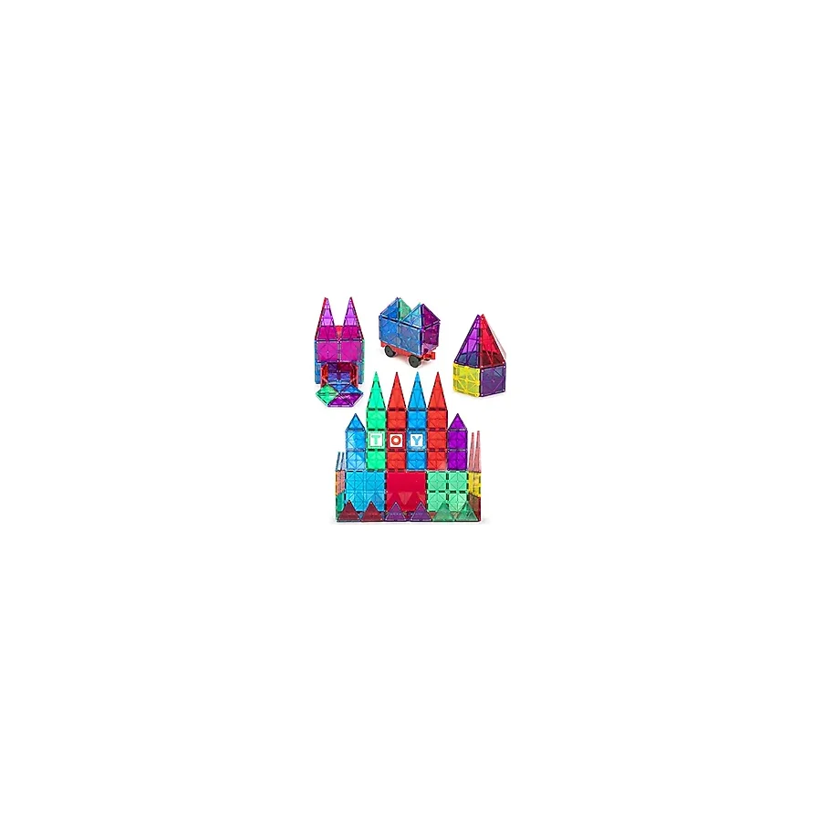Playmags 50 Parça +6 Parça Ekstra Manyetik Blok Set I Renkli ve Dayanıklı Araba Dahil STEM Eğitici Oyuncak Motor Becerilerini ve Yaratıcılığı Destekler