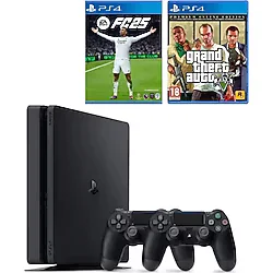 Playstation 4 Slim 1 TB + 2. DualShock Kol + Ps4 FC 25 + GTA 5 (ithalatçı Garantili)