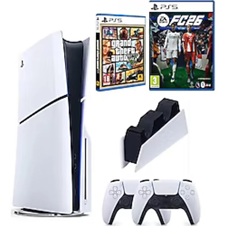 Playstation 5 Slim +2.kol Dualsense +şarj İstasyonu +ps5 Fc26 + Gta V