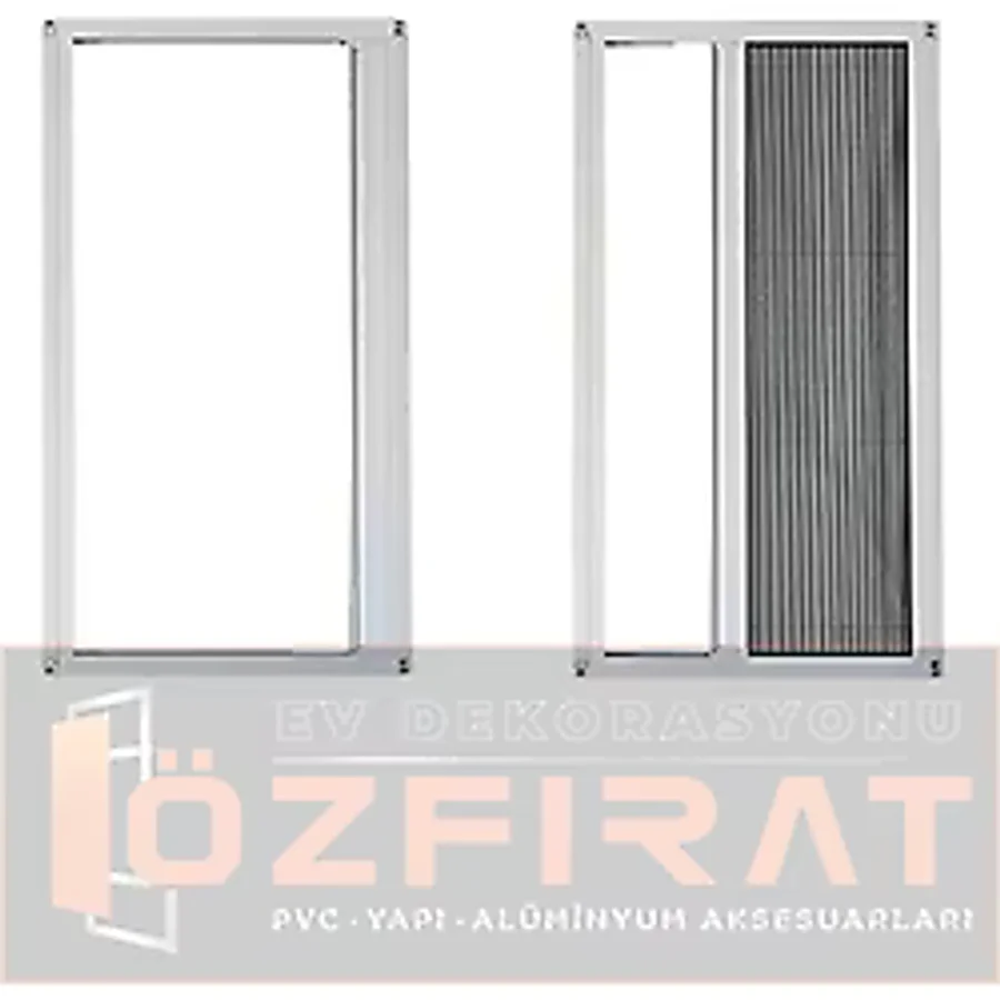 Plise Pileli Sürgülü [EN70 x Boy 140CM] Akordiyon Kayar Kapı - Pencere Sineklik (Demir Kapı ,ahşap Kapı, Çelik Kapı Pimapen Kapı Sinekliği - 70 x 140 - Beyaz
