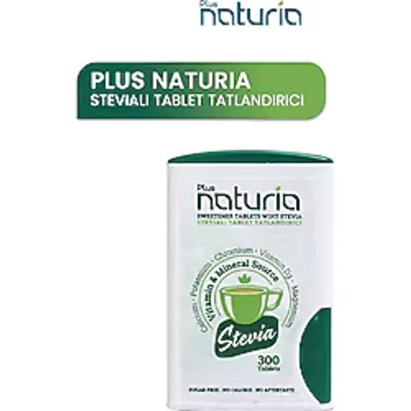 Plus Naturia Stevia Tatlandırıcı Tablet 300 Adet/kutu - Şekersiz, Vitamin & Mineral Destekli