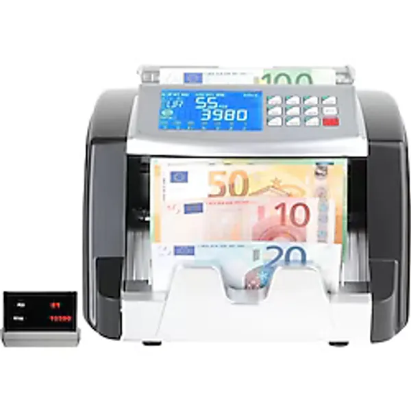 Plus Silver Pro Mix Karışık Para Sayma Makinesi ve Sahte Yakalama - Tl ve Euro Karışık - Usd Adet Sayım - Müşteri Ekranı