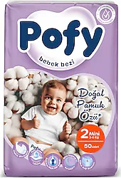 Pofy 2 Numara Mini 50'li Bebek Bezi