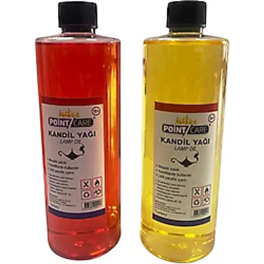 Point Care Kırmızı + Sarı Kandil Yağı Kokusuz Dumansız Iç Mekan Gaz Lambası Yakıtı 400 ml 2'li Set