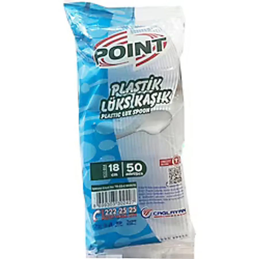 Point Plastik Lux Seffaf Kasik - 18 Cm. - 3.2 Gr. - 50 Adet - Paket